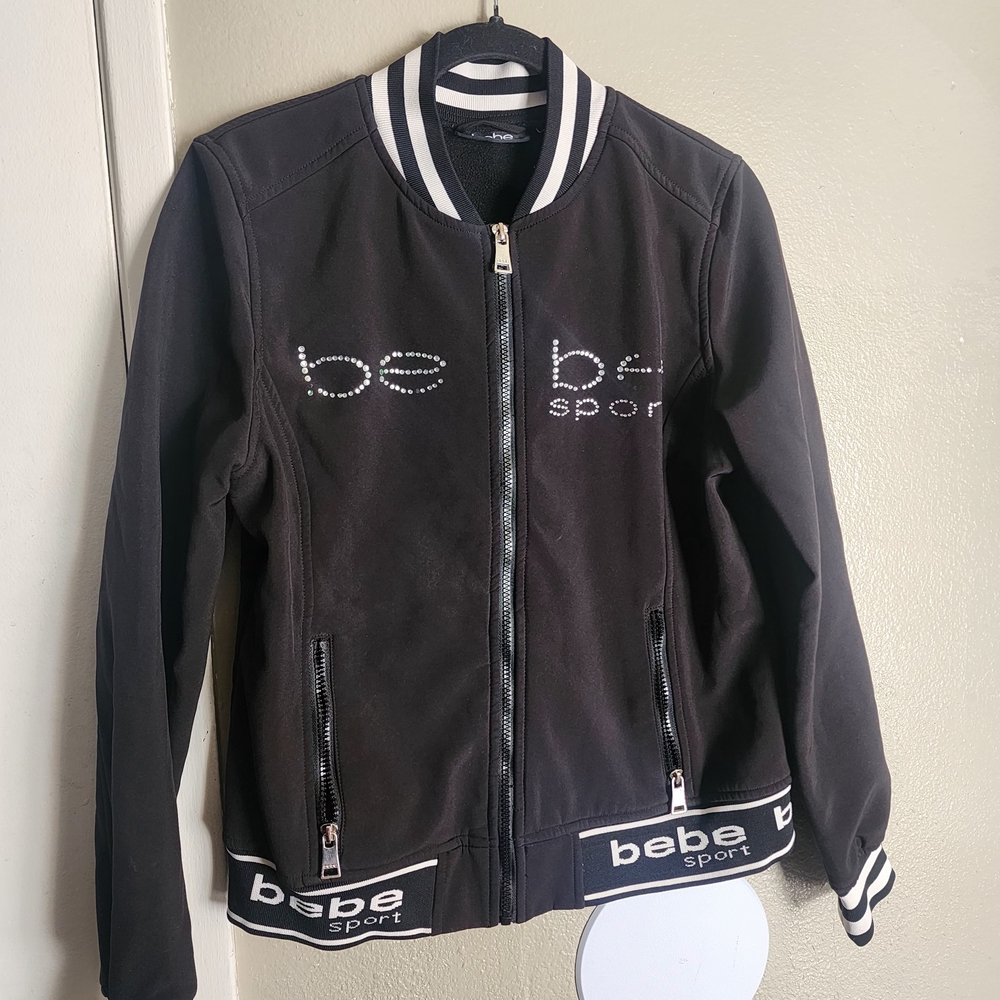 bebe Sporty Black and White Kids Jacket